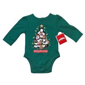NWT Holiday Time Baby 3-6M Adorable Penguin Christmas Tree Bodysuit Holidaywear